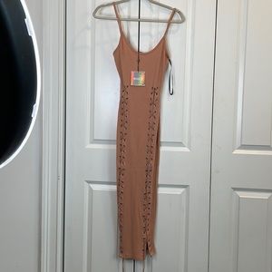 Lace up Maxi split side Dress